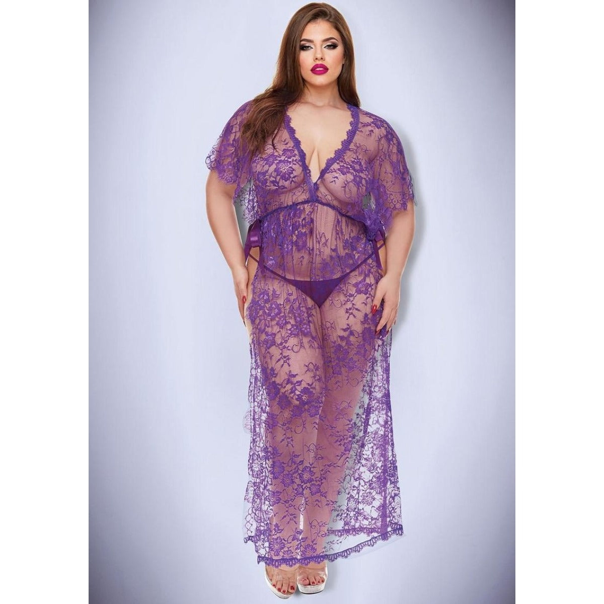 Baci Midnight Desire Lace Gown Purple QS