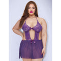 Baci Amethyst Lace Babydoll Purple QS