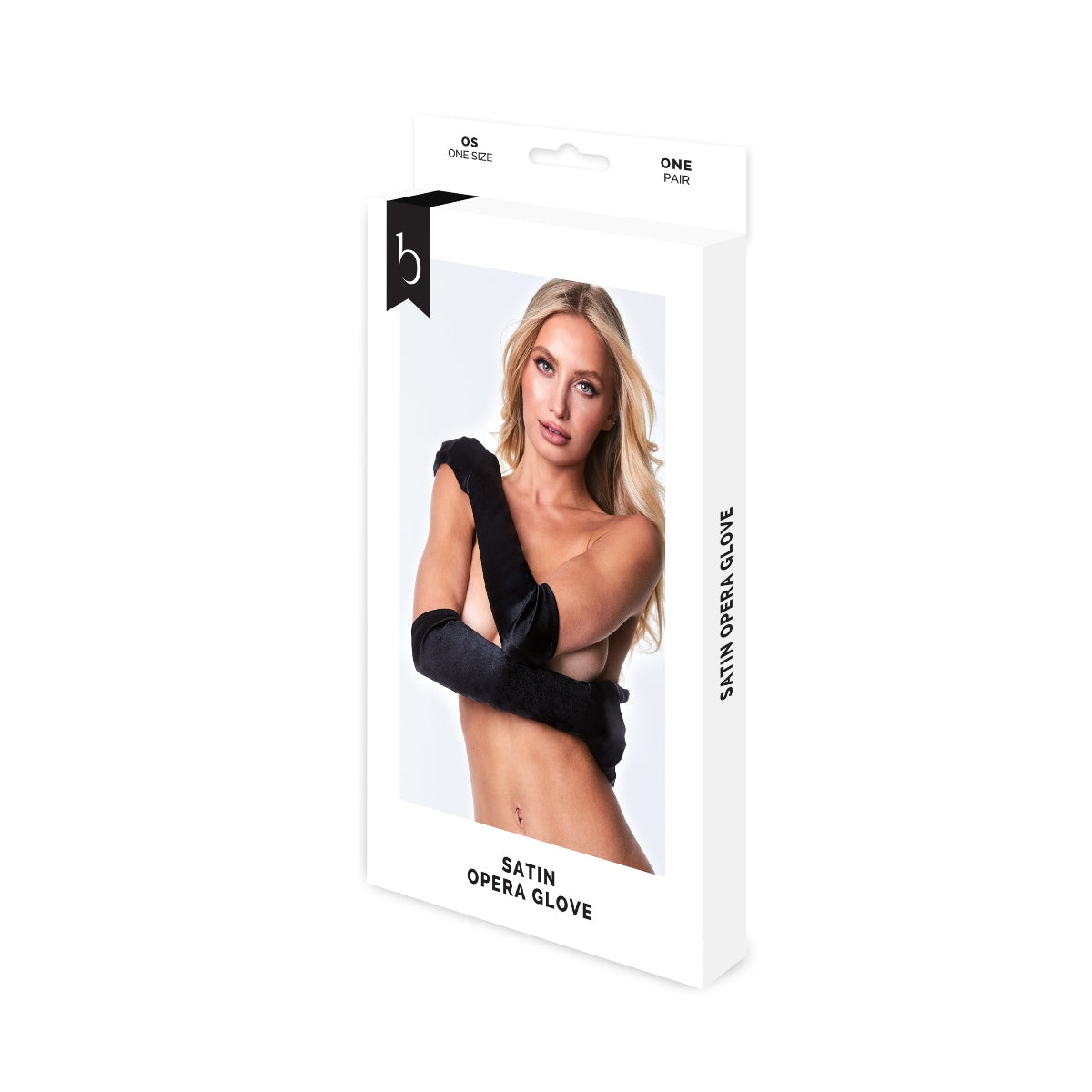 Baci Satin Opera Glove Black