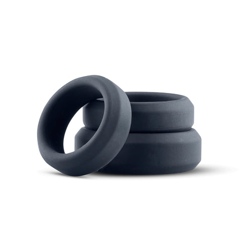 Boners 3-Piece Flat Cock Ring Kit Grey