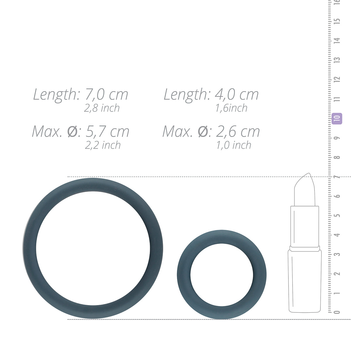 Boners 6-Piece Cock Ring Set Grey