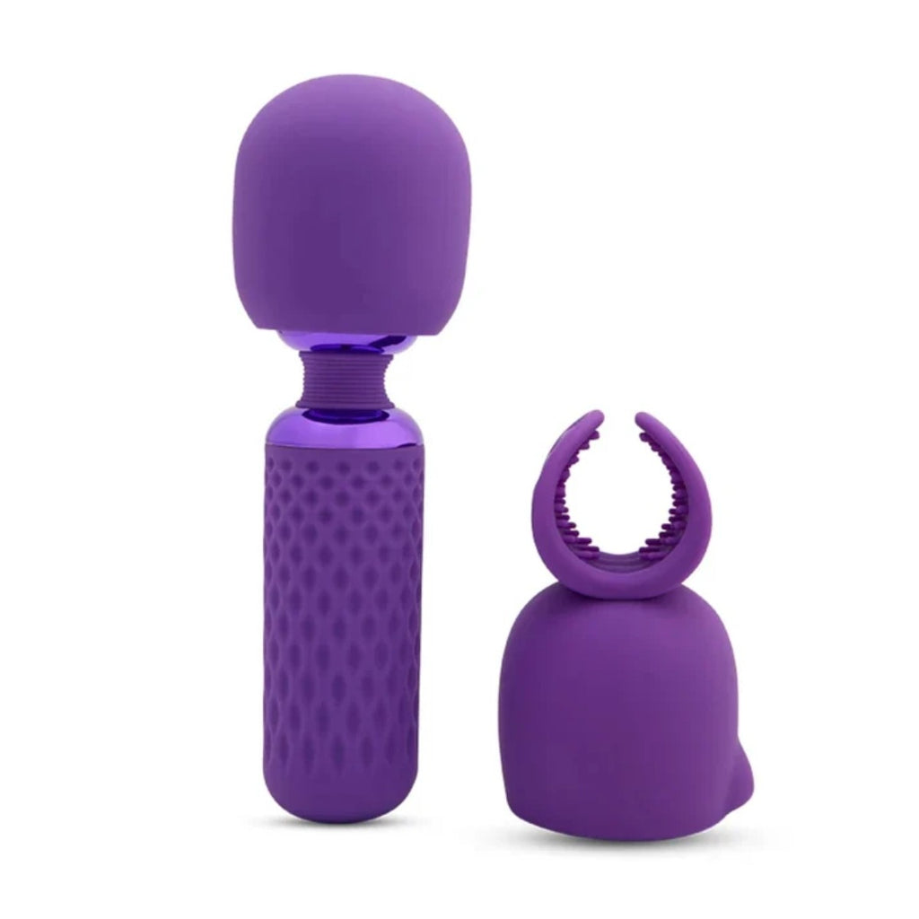 Nu Sensuelle Harlow Nubii Mini Wand Massager With Masturbator Purple