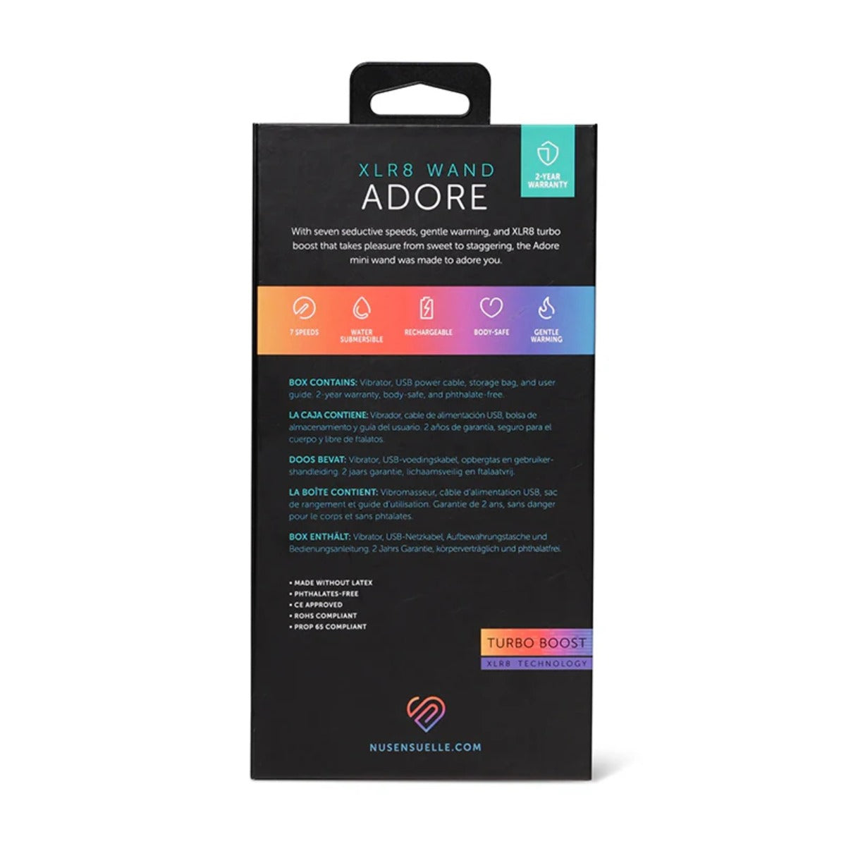 Nu Sensuelle Adore Xlr8 Turbo Boost Mini Wand Black