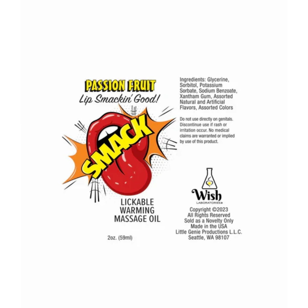 Smack Lickable Massage Oil Passion Fruit 2oz