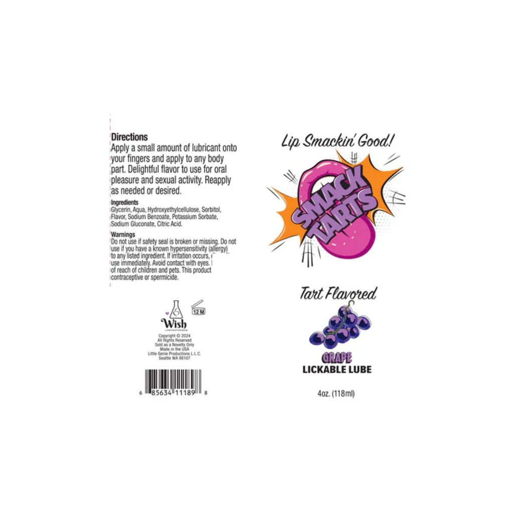 Smack Tarts Lickable Sour Grape Lube 4oz