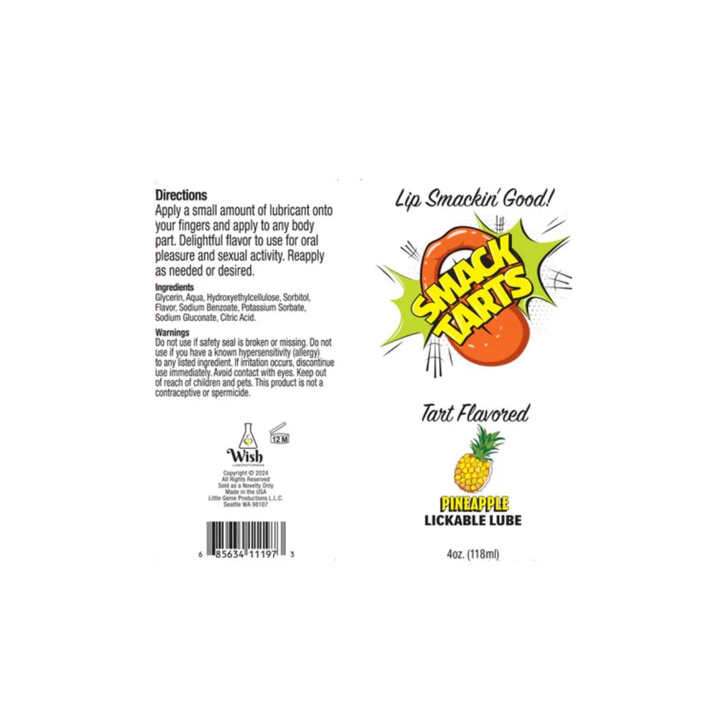Smack Tarts Lickable Sour Pineapple Lube 4oz