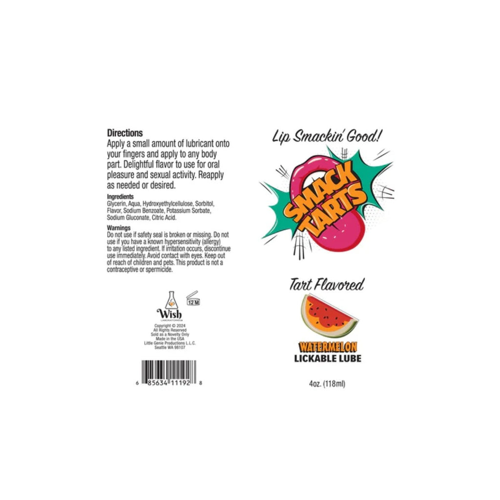 Smack Tarts Lickable Sour Watermelon Lube 4oz
