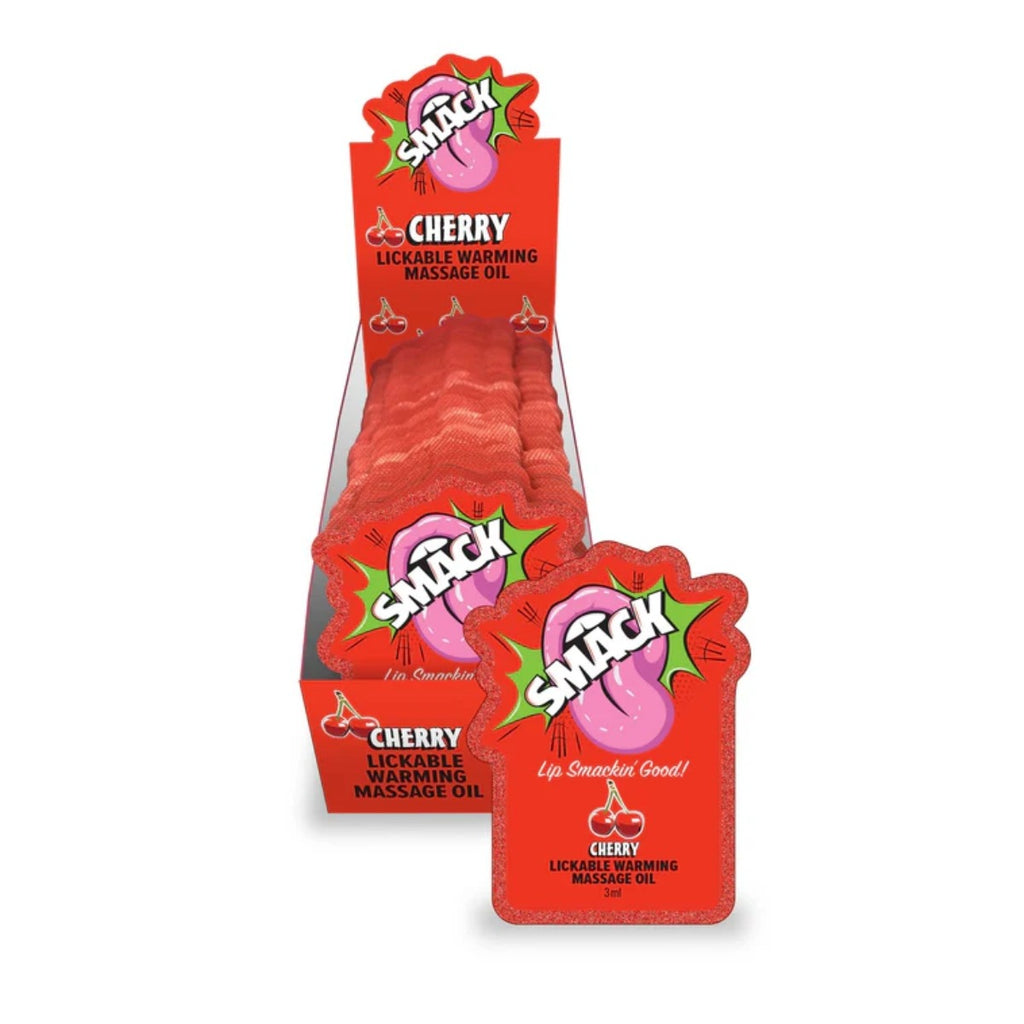 Smack Lickable Massage Oil 3ml Pouch Display Cherry 36