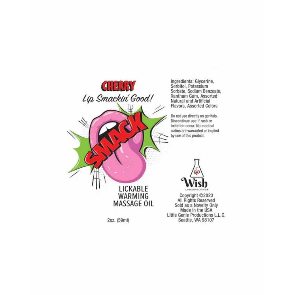Smack Lickable Massage Oil 3ml Pouch Display Cherry 36