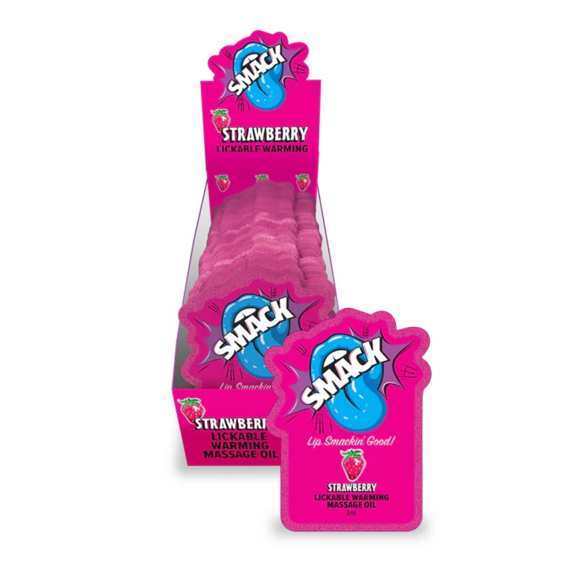 Smack Lickable Massage Oil 3ml Pouch Display Strawberry 36