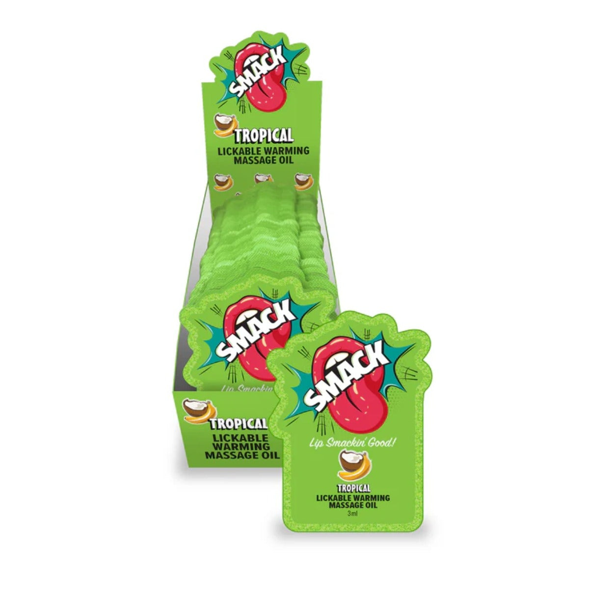 Smack Lickable Massage Oil 3ml Pouch Display Tropical 36