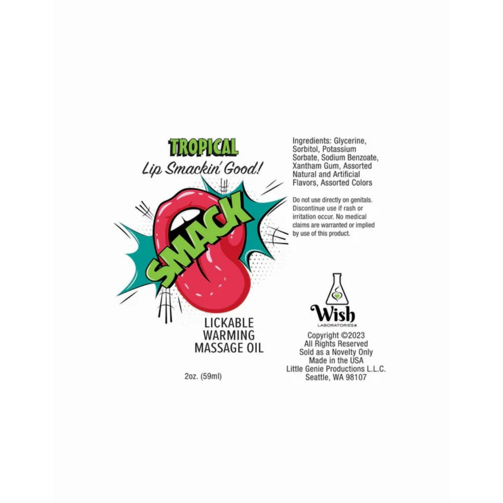 Smack Lickable Massage Oil 3ml Pouch Display Tropical 36