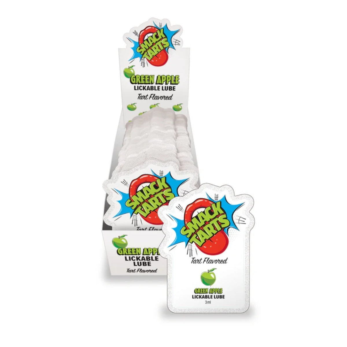 Smack Tarts Lickable Lube Sour Green Apple 3ml Pouch Display 36