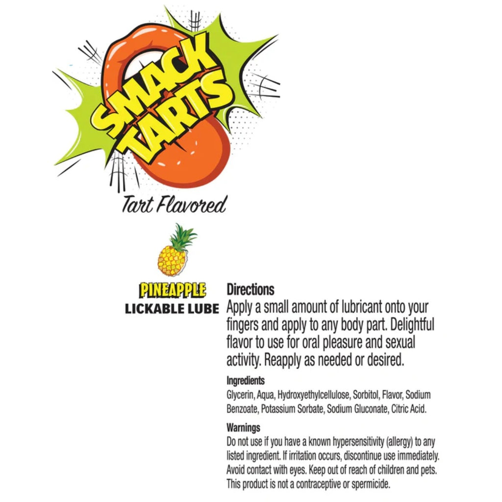 Smack Tarts Lickable Lube Sour Pineapple 3ml Pouch Display 36