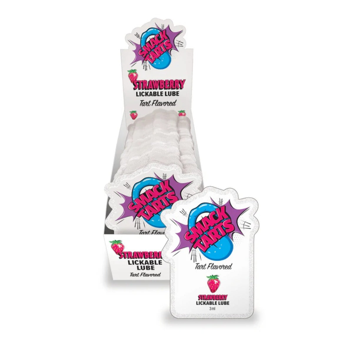 Smack Tarts Lickable Lube Sour Strawberry 3ml Pouch Display 36