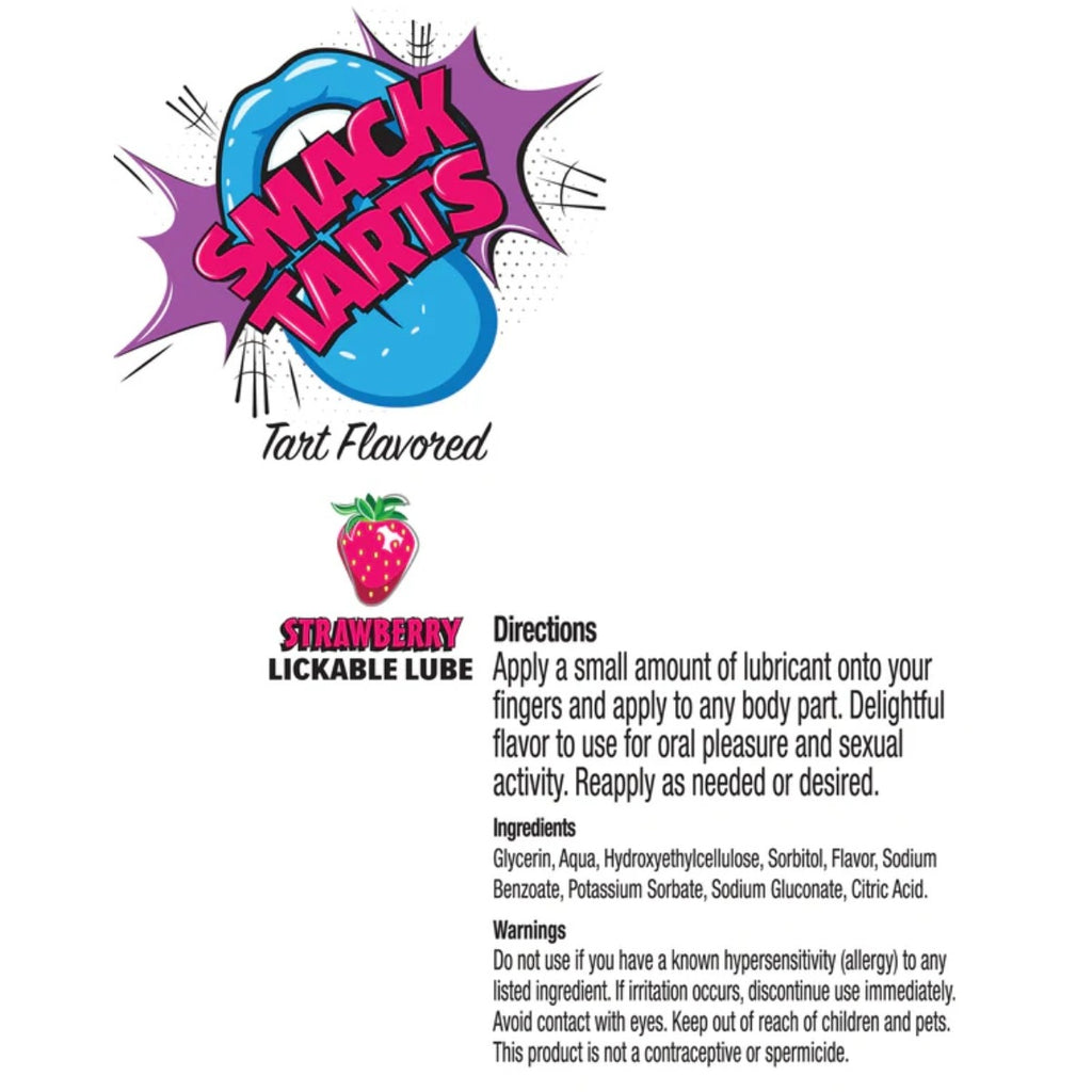 Smack Tarts Lickable Lube Sour Strawberry 3ml Pouch Display 36