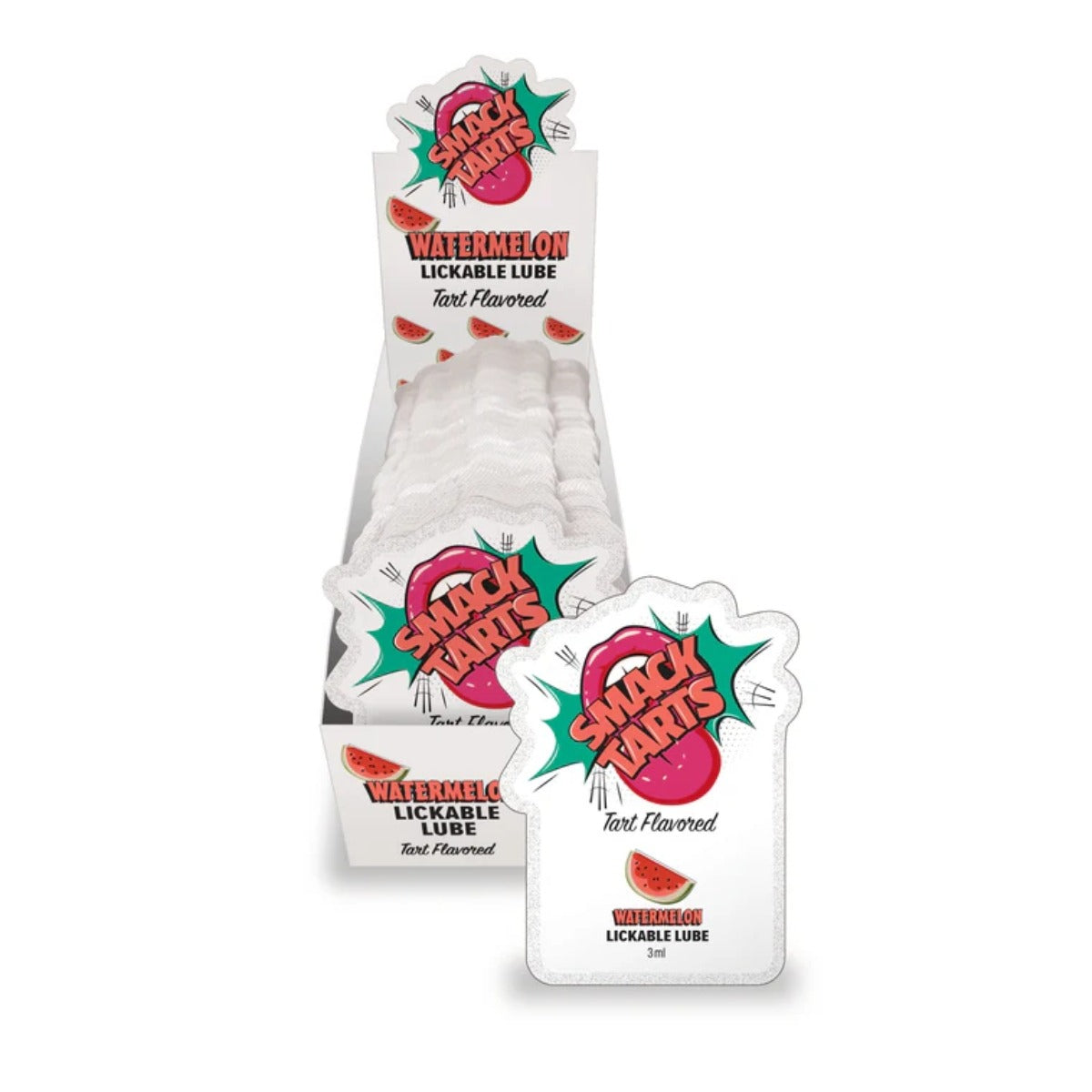 Smack Tarts Lickable Lube Sour Watermelon 3ml Pouch Display Of 36