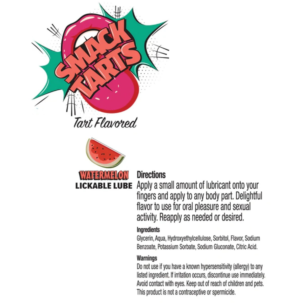 Smack Tarts Lickable Lube Sour Watermelon 3ml Pouch Display Of 36