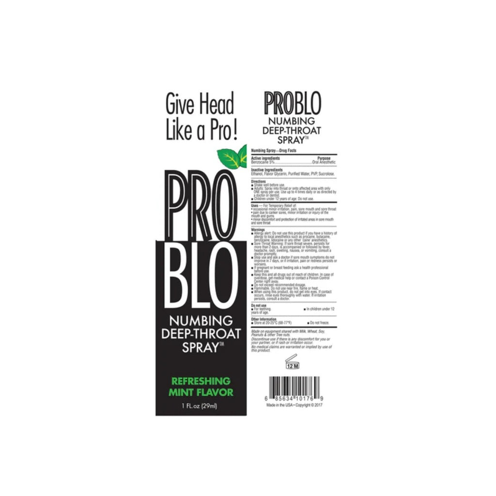 Pro Blo Numbing Deep Throat Spray Mint 1oz