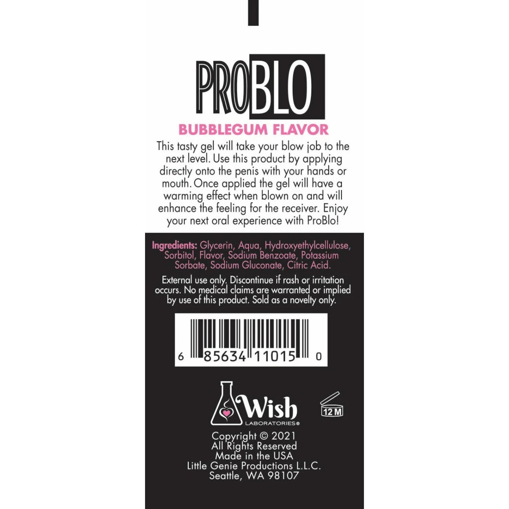 Pro Blo Oral Pleasure Gel Bubblegum 1.5oz