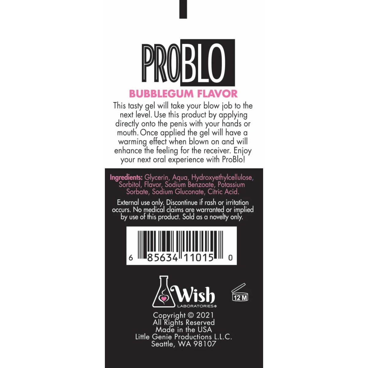 Pro Blo Oral Pleasure Gel Bubblegum 1.5oz