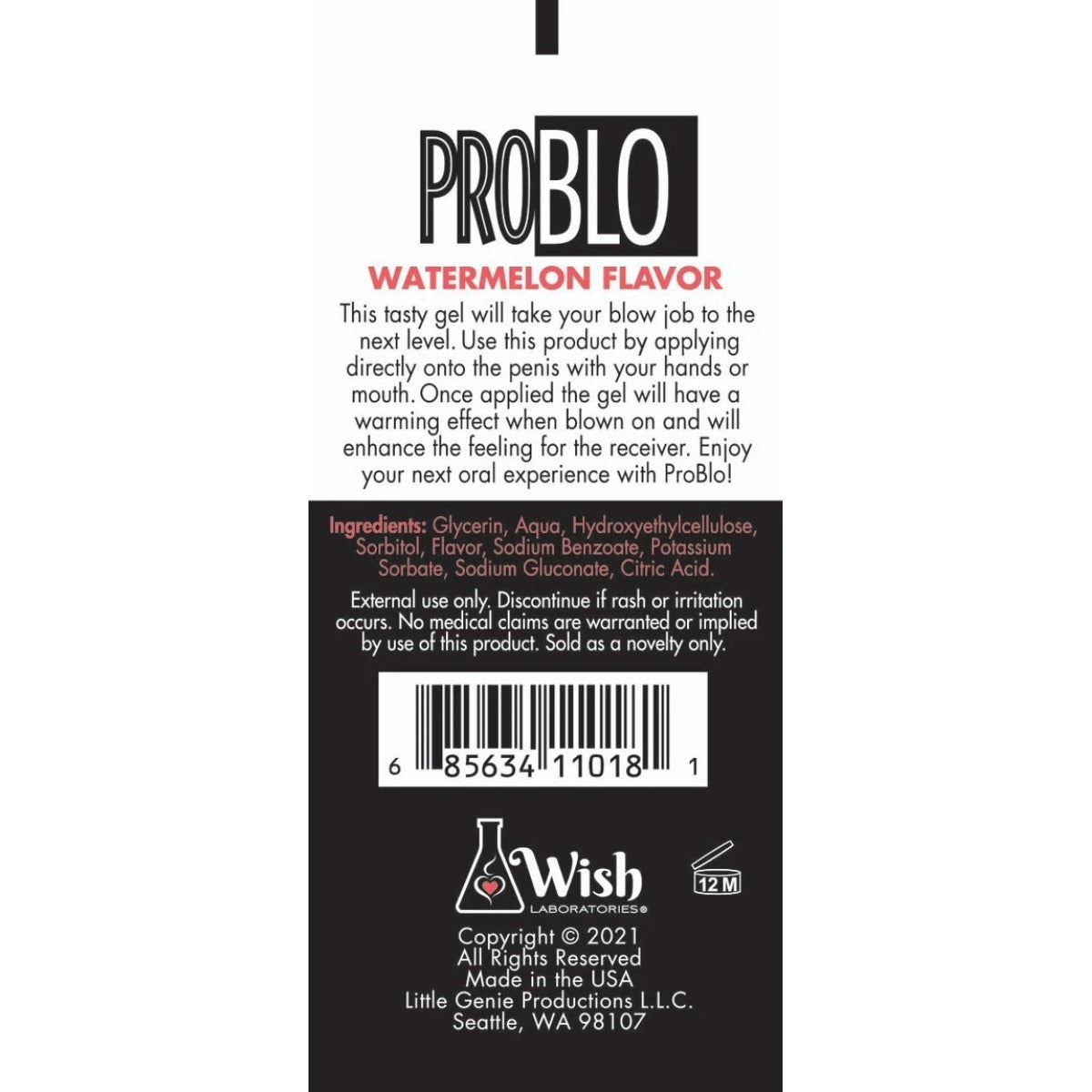 Pro Blo Oral Pleasure Gel Watermelon 1.5oz