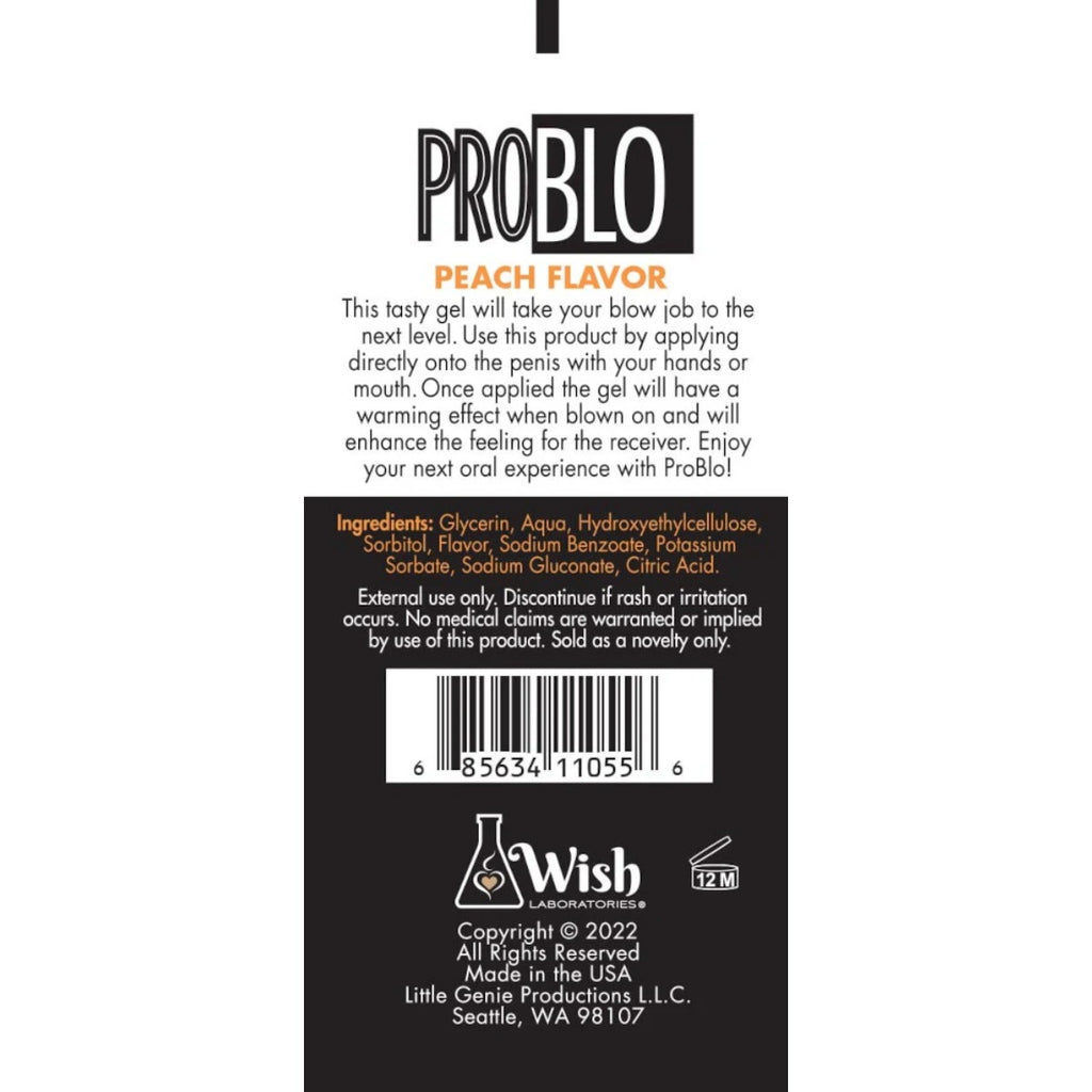 Pro Blo Oral Pleasure Gel Peach 1.5oz