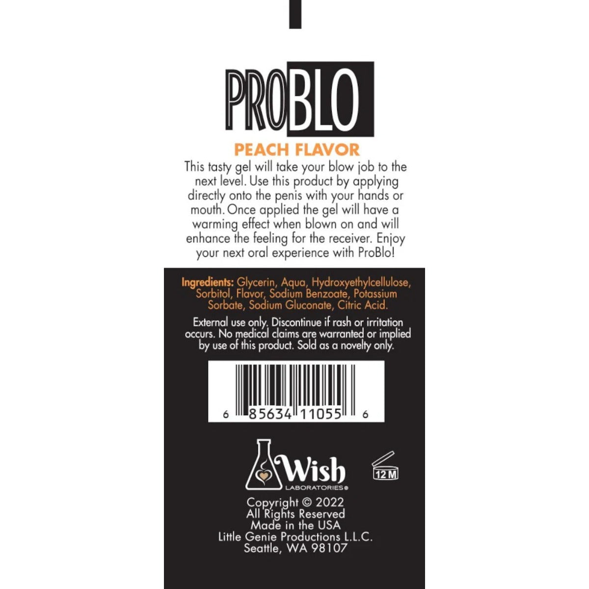 Pro Blo Oral Pleasure Gel Peach 1.5oz