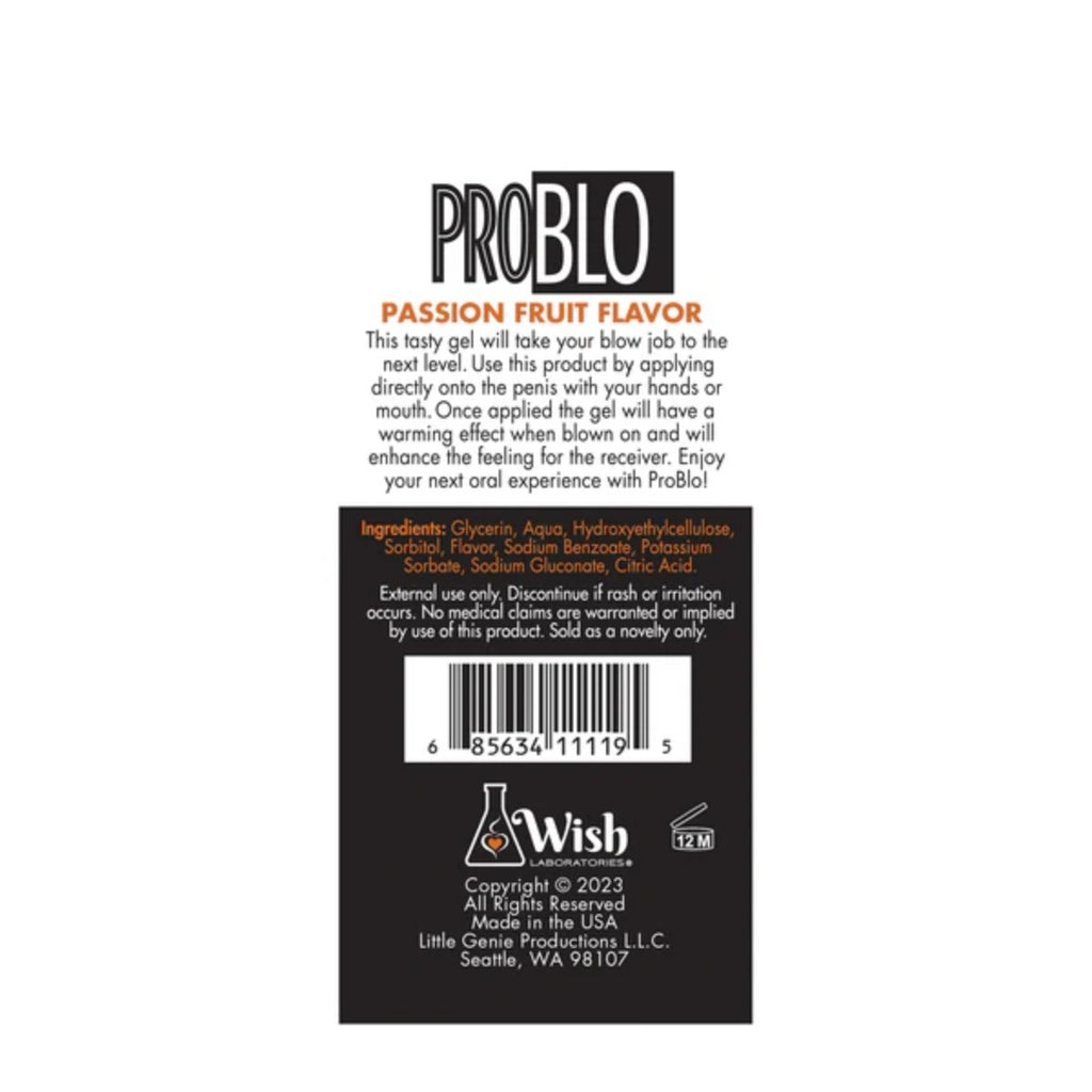Pro Blo Oral Pleasure Gel Passion Fruit 1.5oz