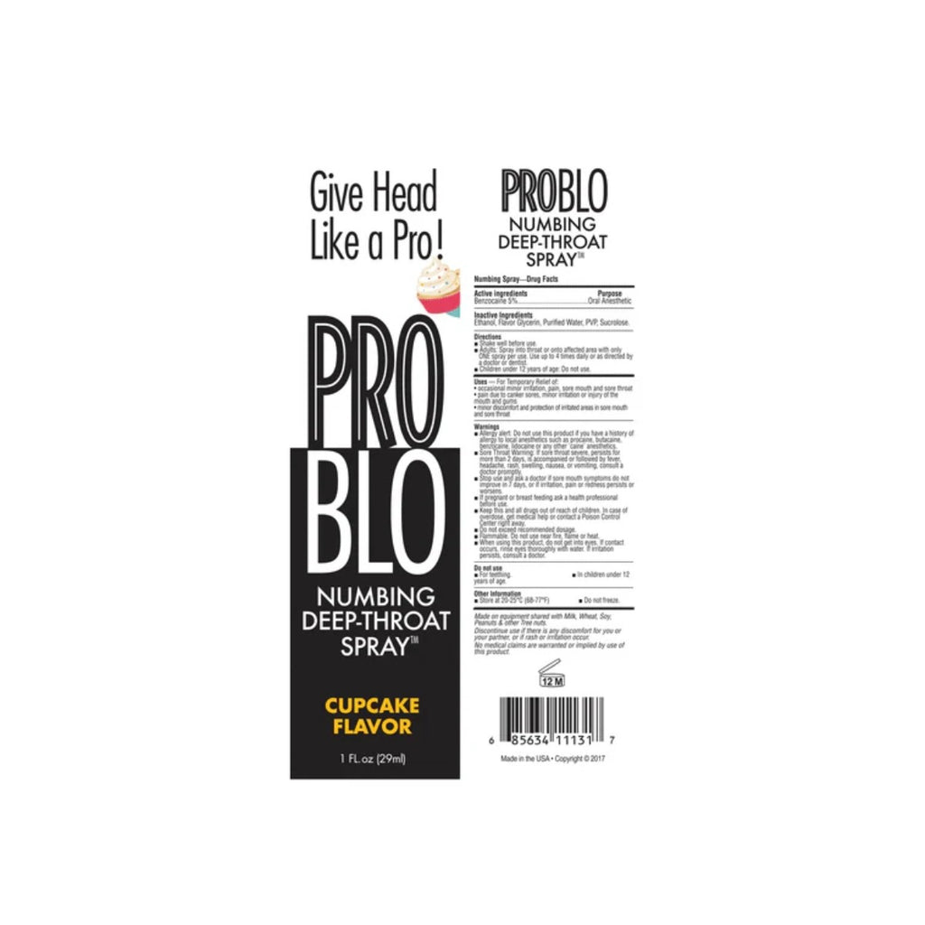 Pro Blo Numbing Deep Throat Spray Cupcake 1oz