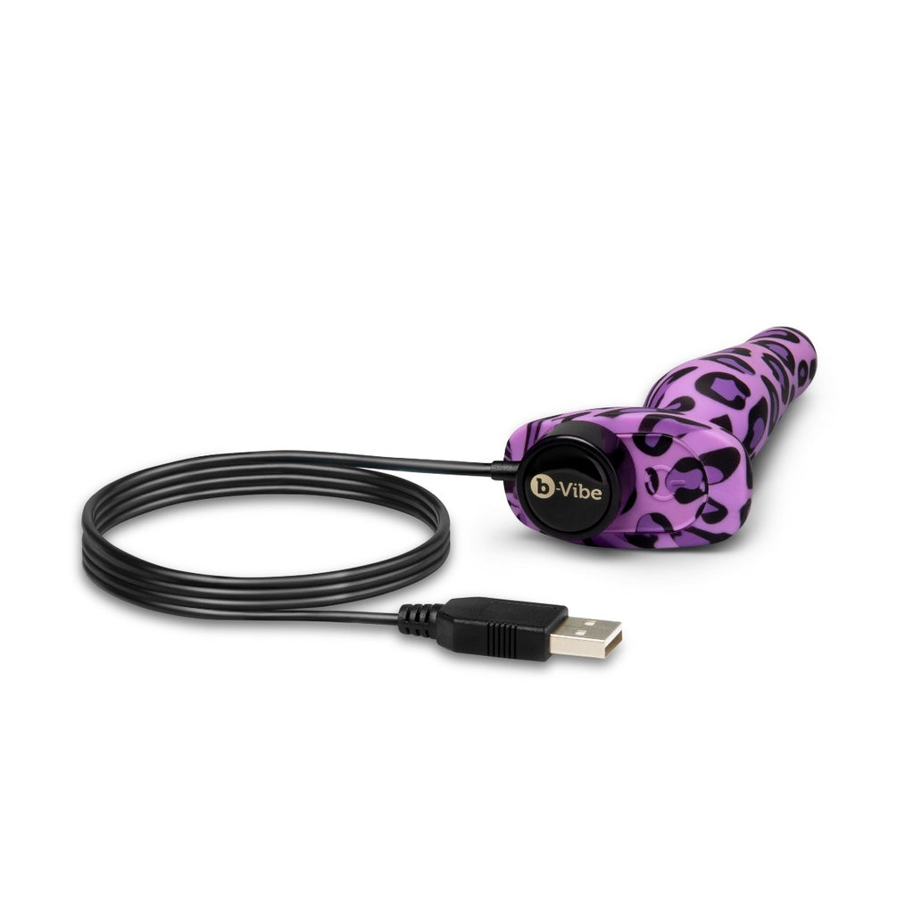 b-Vibe Novice Special Edition Vibrating Butt Plug Purple Leopard