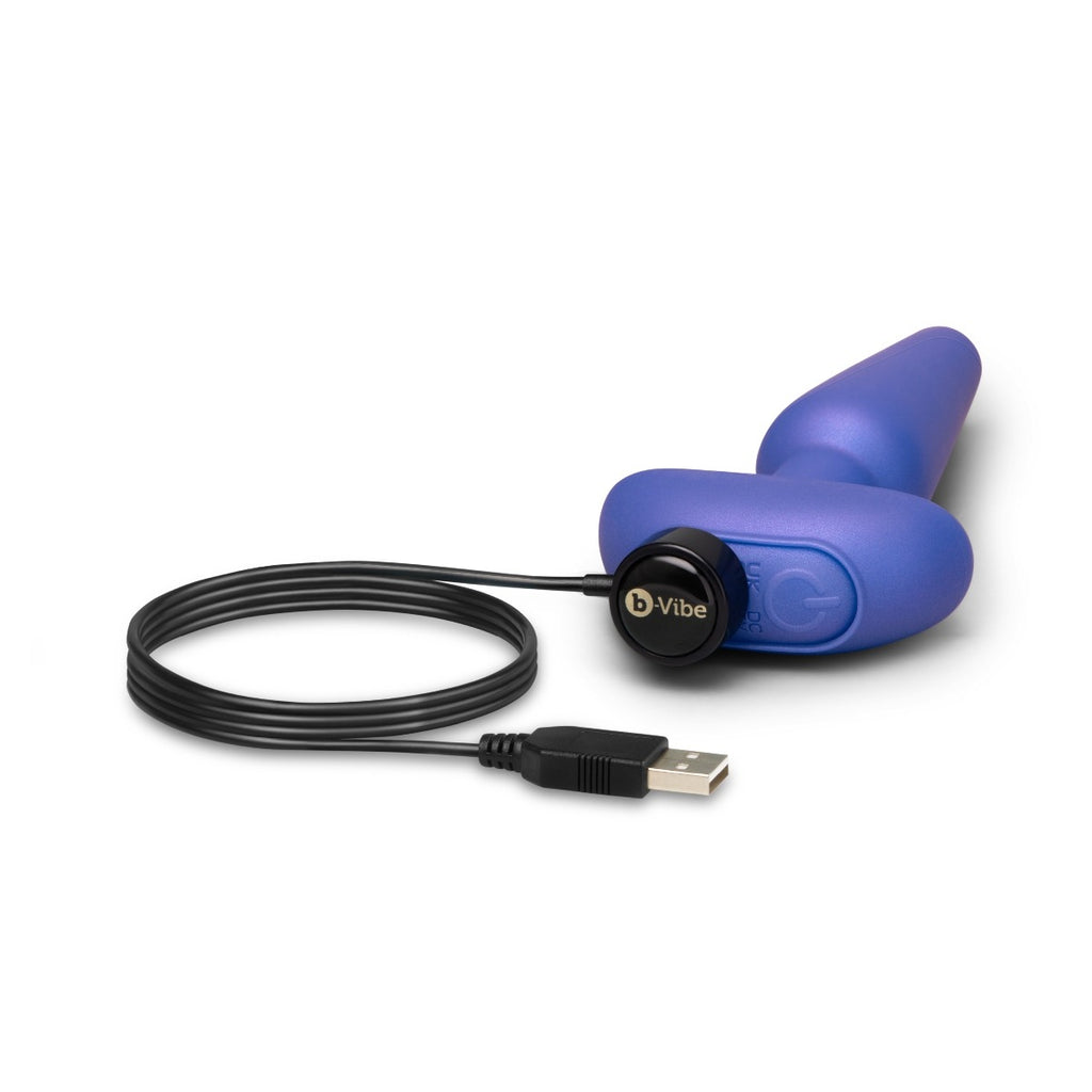 b-Vibe Butties Shake Slimline Vibrating Silicone Butt Plug Purple