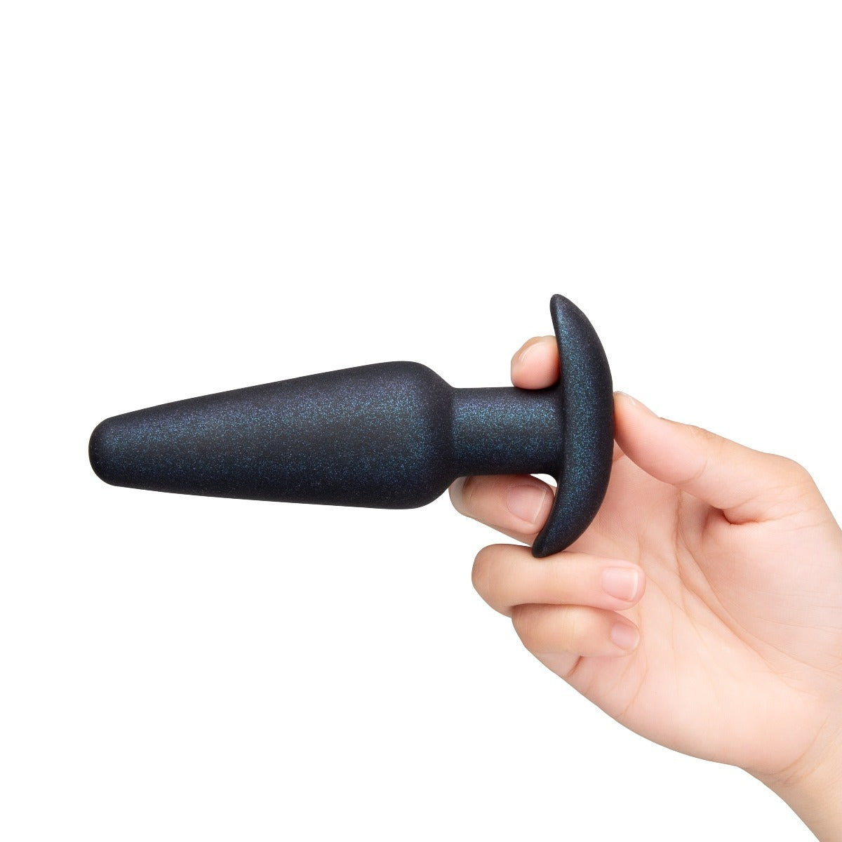 b-Vibe Hefty Weighted Sparkly Silicone Butt Plug Black