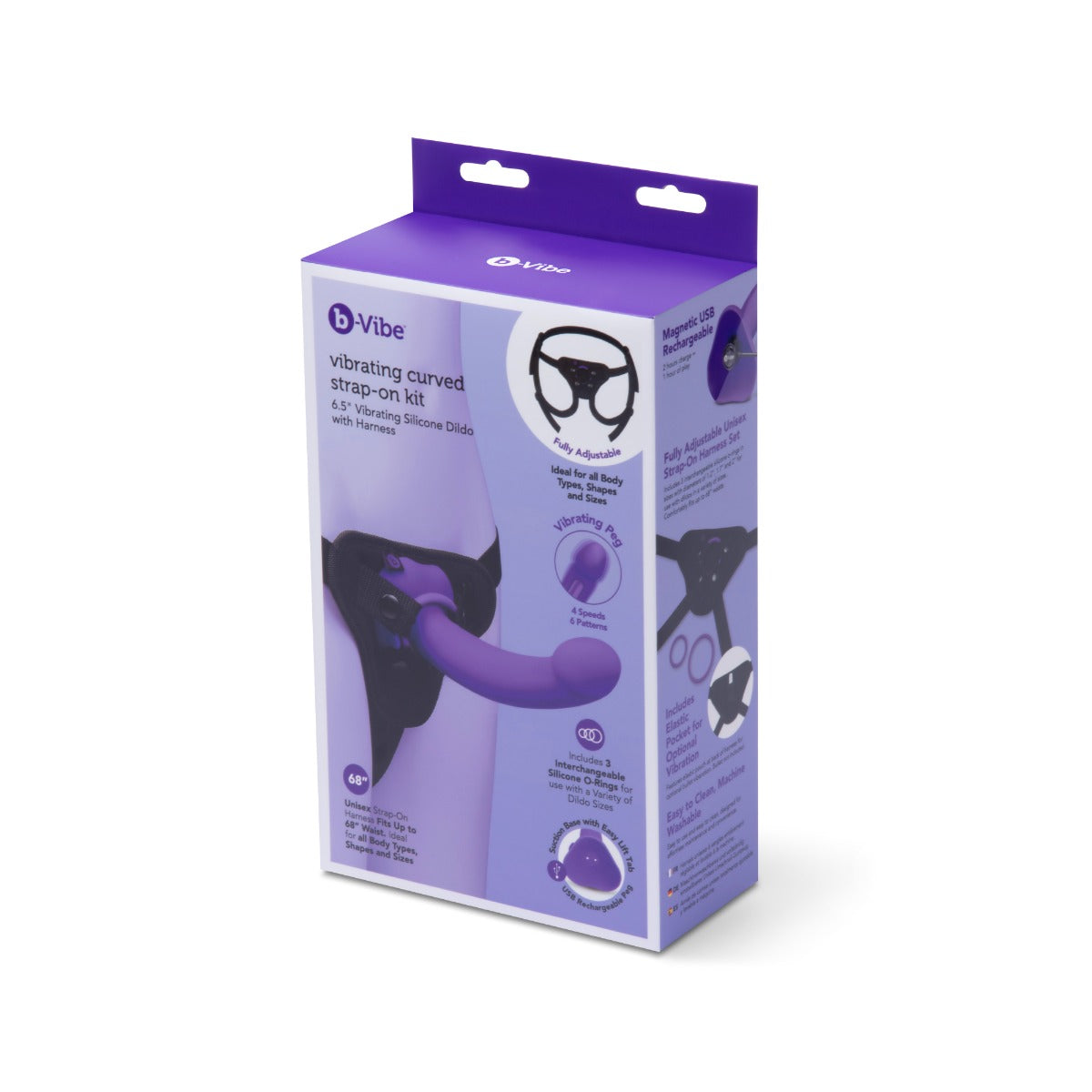 B-Vibe Vibrating Curved Strapn on Kit