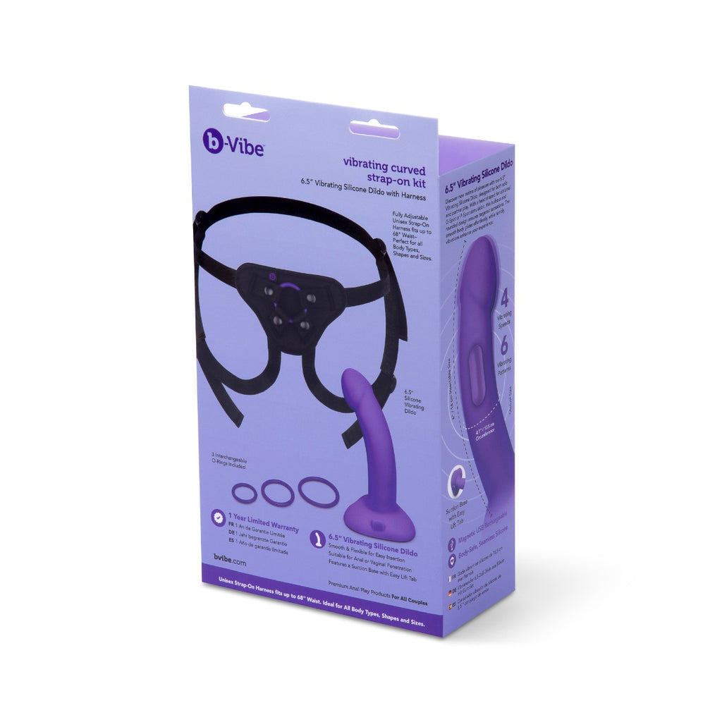 B-Vibe Vibrating Curved Strapn on Kit