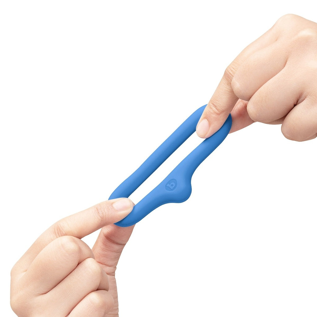 b-Vibe Flex Ring Drip Silicone Cock Ring Blue