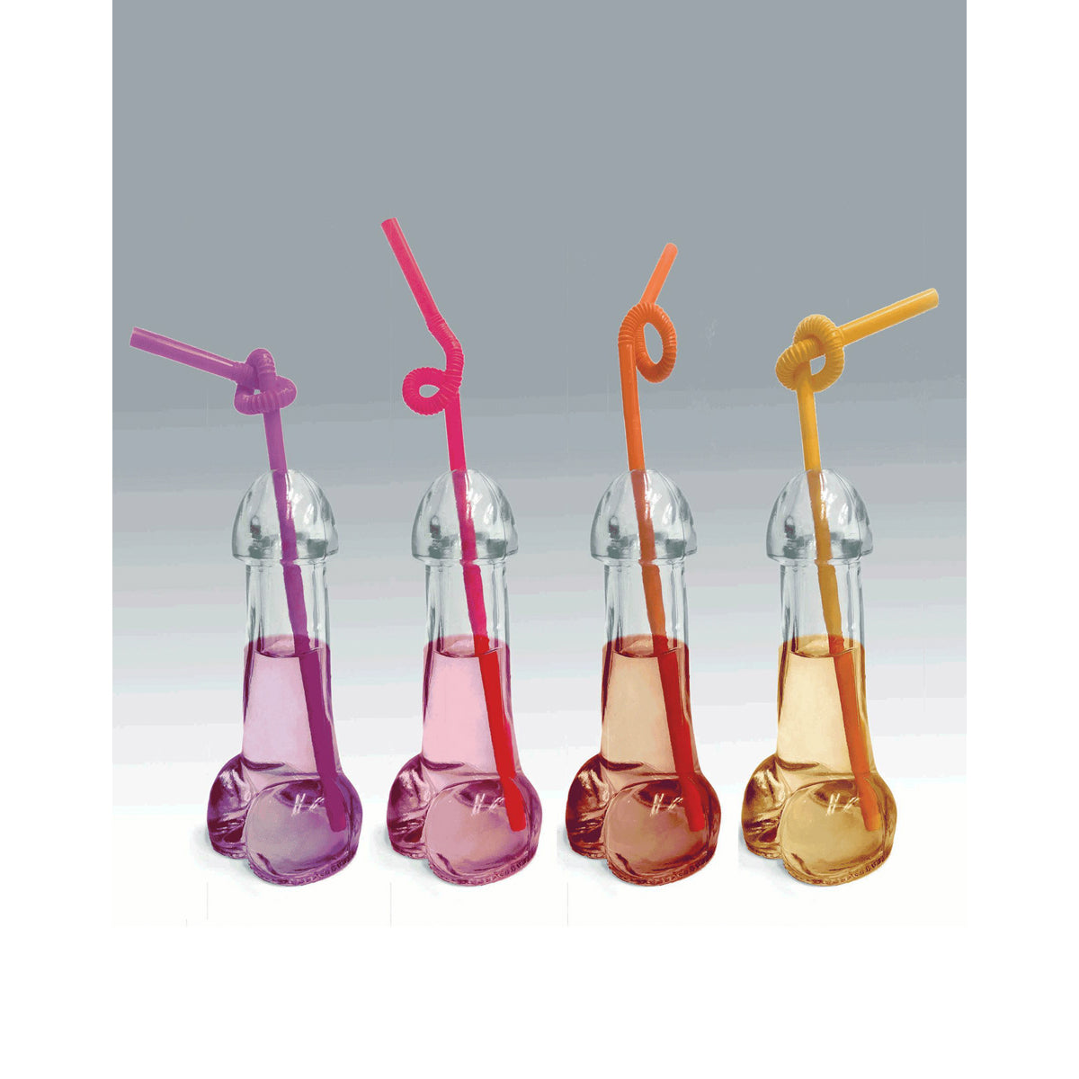 Glitterati Penis 6oz Drinking Glass  Pack of 4