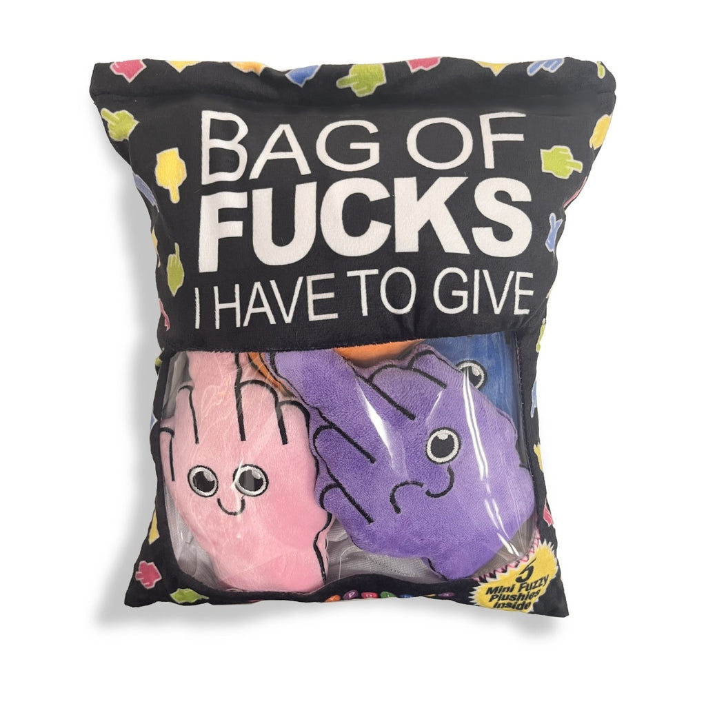 Bag Of Fucks I Have To Give Plushy Pillow With 5 Fingers