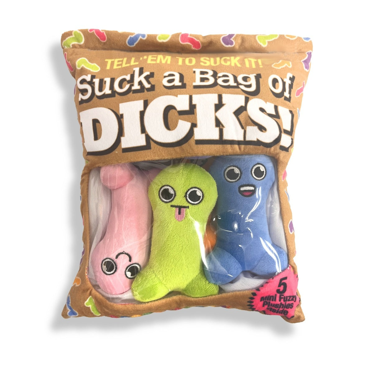 Suck A Bag Of Dicks Plushy Pillow With 5 Dicks
