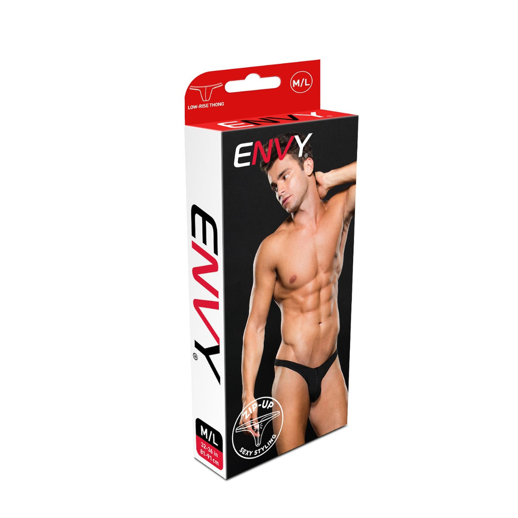 Envy Microfiber Low Rise Zip Thong
