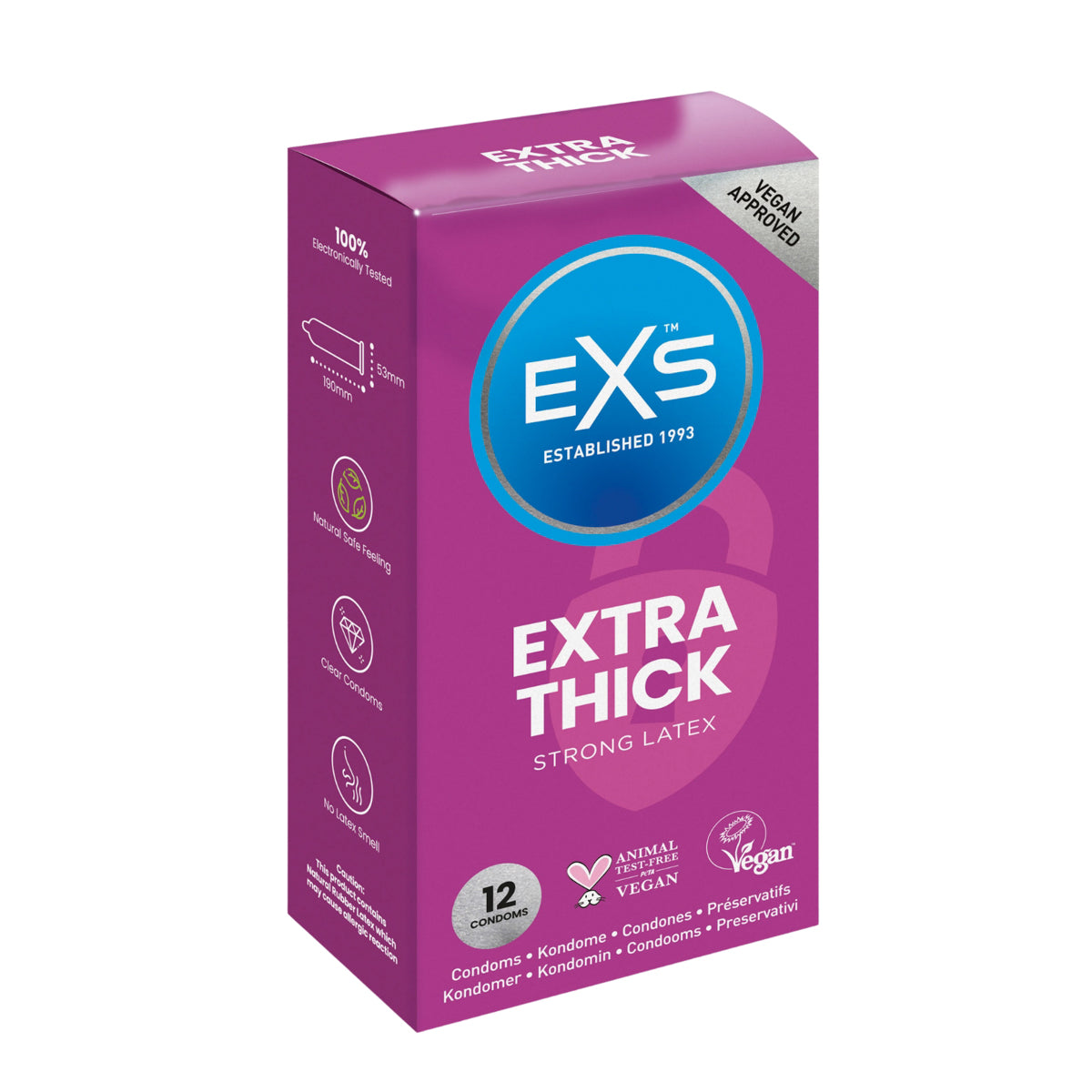 EXS Extra Thick 12pack - Natural Latex & Silicone Lubricated