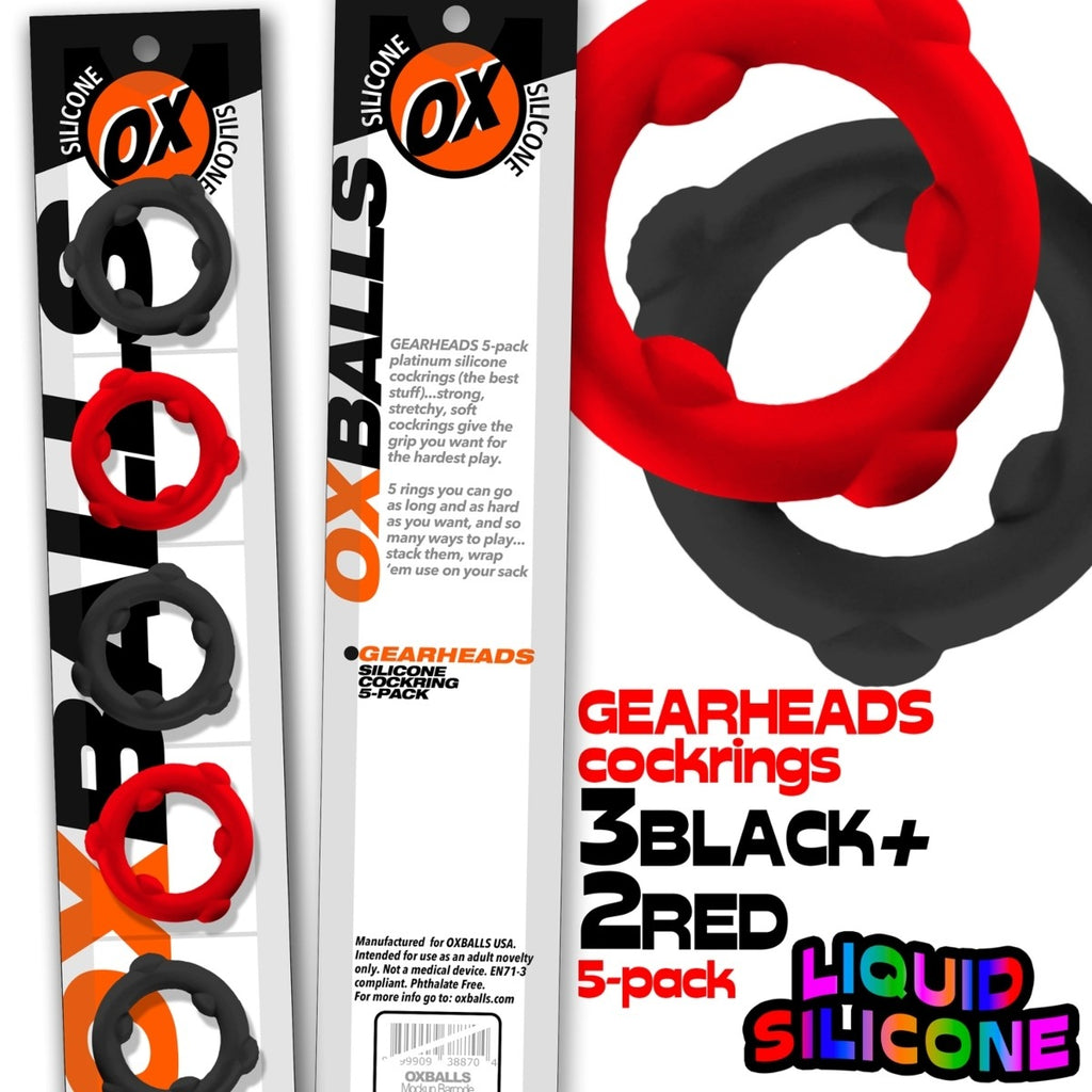 Oxballs Gearheads 5 Pack Red/Black