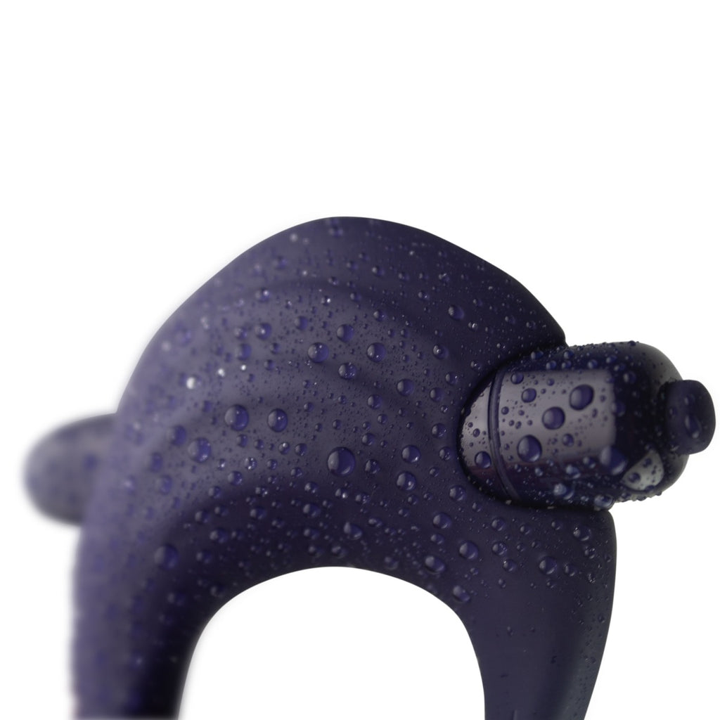 You Love Me Hold Me Vibrating Cock Ring Navy Blue