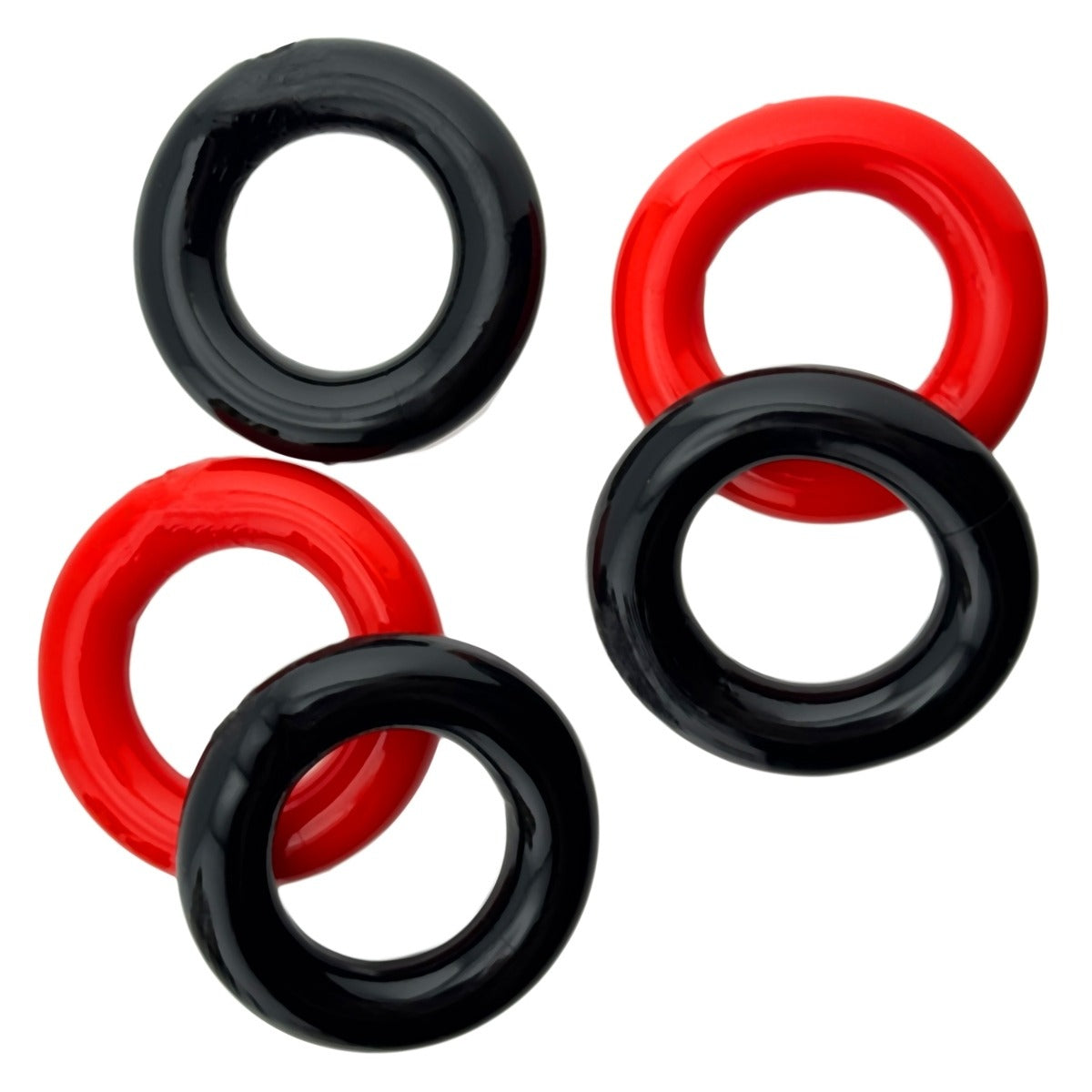 Oxballs Jacker 5 Stack Super Strong Cockrings Red/Black