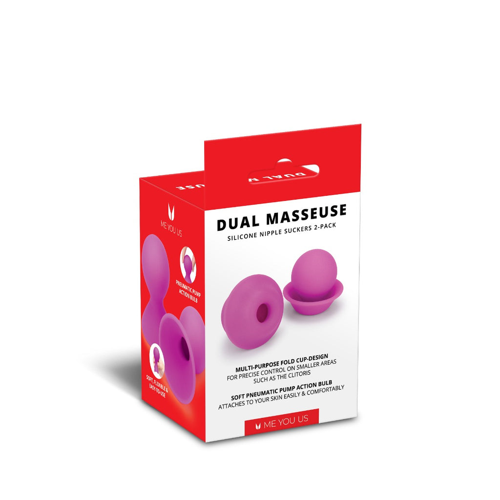 Me You Us Dual Masseuse Silicone Nipple Suckers 2 Pack Purple