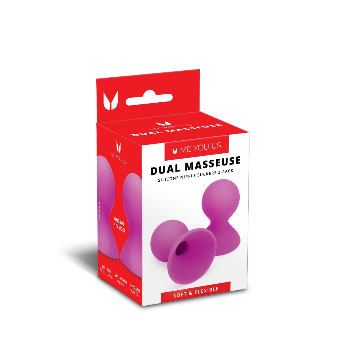Me You Us Dual Masseuse Silicone Nipple Suckers 2 Pack Purple
