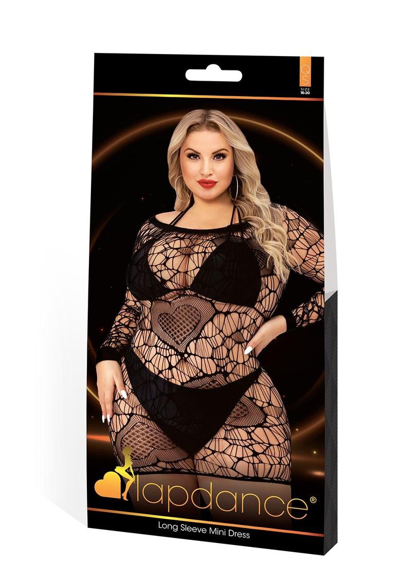 Long Sleeve Mini Dress Black Q