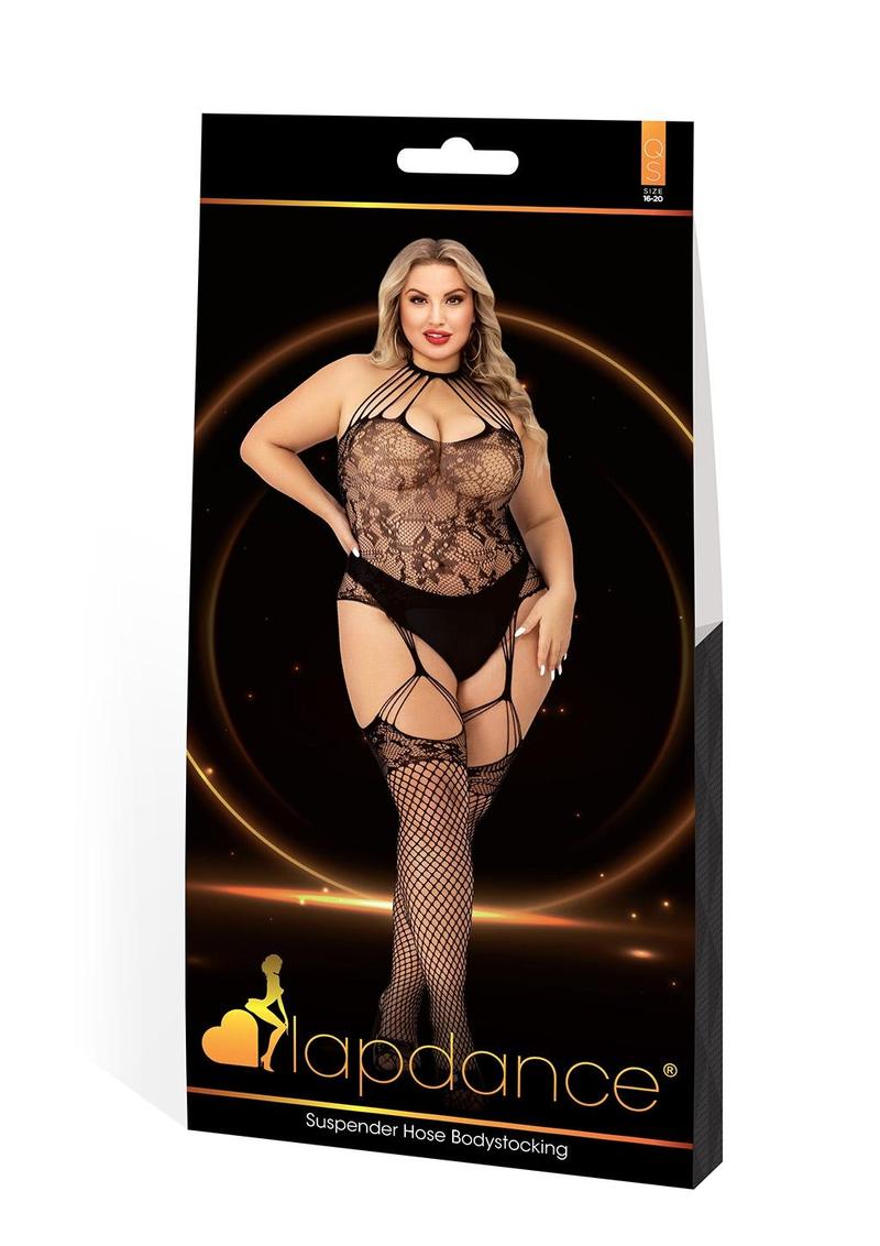 Suspender Hose Bodystocking Black Q