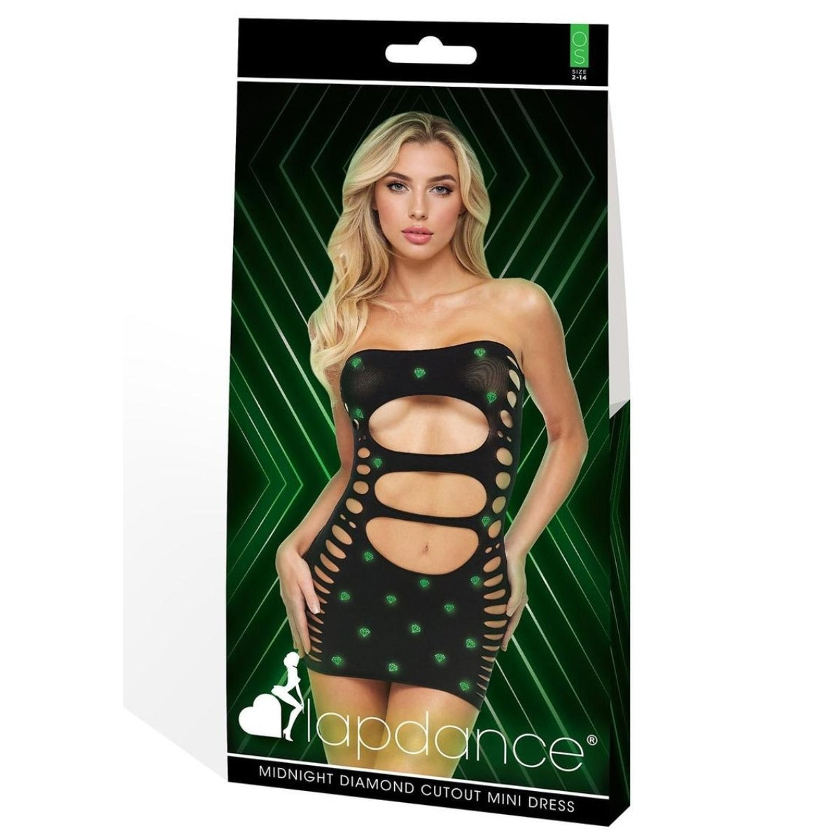 Lapdance Midnight Diamond Cutout Mini Dress Glow In The Dark