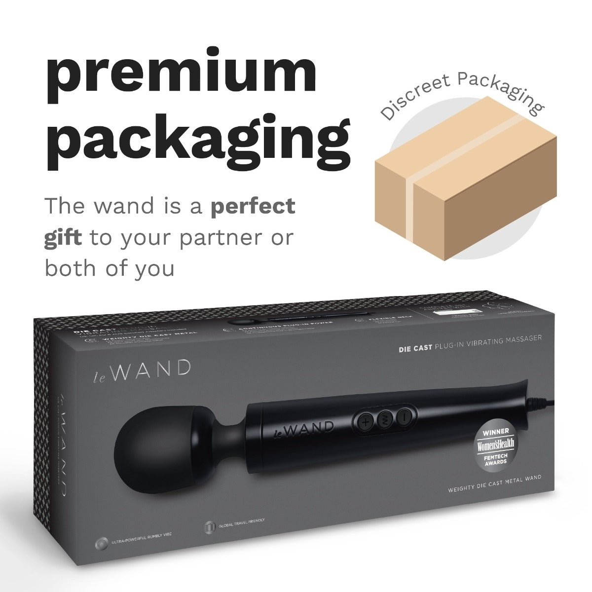 Le Wand Diecast Plug-In Massager Black